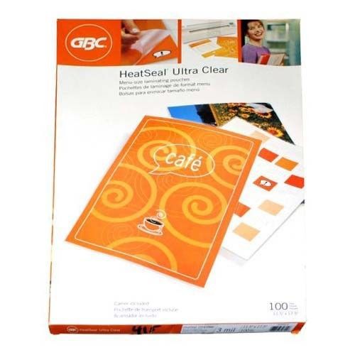 GBC 5mil HeatSeal Ultra Clear Menu Size Laminating Pouches - 100pk -  3200598