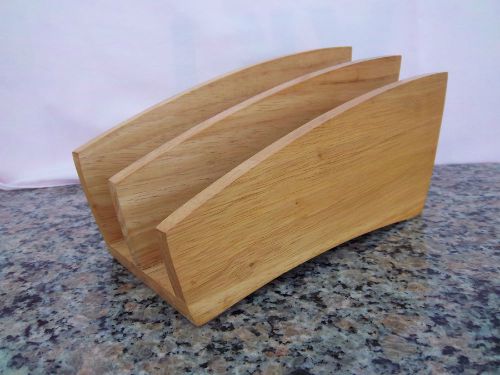 Organizer Solid Wood Natural Light Wooden Desk Mail Letter Holder Office Supply