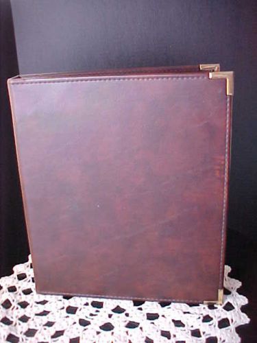 Two Three Ring Binders Wilson Jones 377-14BR Brown Leather Brass Edges 1 Inch