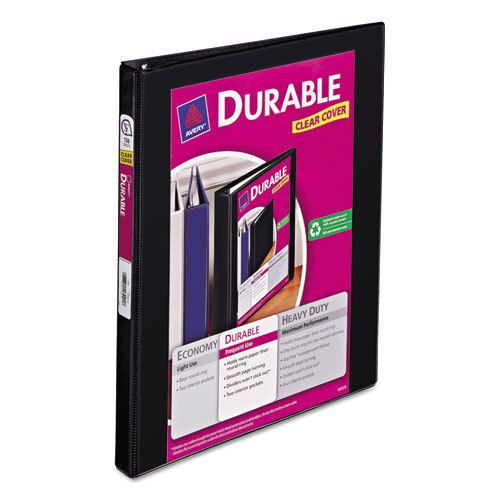 Durable view binder with slant rings, 1/2&#034; capacity, black for sale