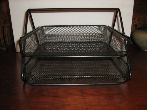 MESH METAL FILE ORGANIZER TRAYS STACKING DESK OFFICE