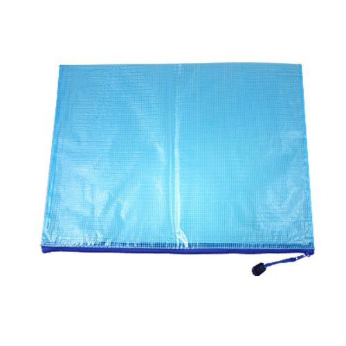 NEW Blue Zipper Closure B4 Document File Holder Plastic Bag