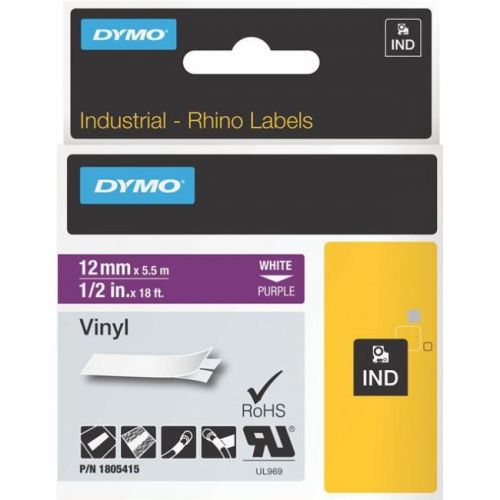 DYMO 1805415 RHINO 1/2&#034; PURPLE VINYL-12MM