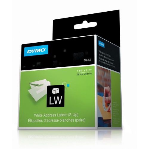 Dymo 30253 labelwriter address labels, 1 1/8- by 3 1/2-inch, white roll of 700 for sale