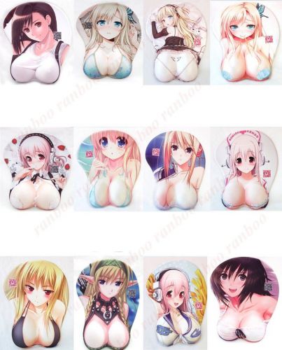 3d breast silicone mouse pad/mat japan animation one piece supersonico cosplay for sale