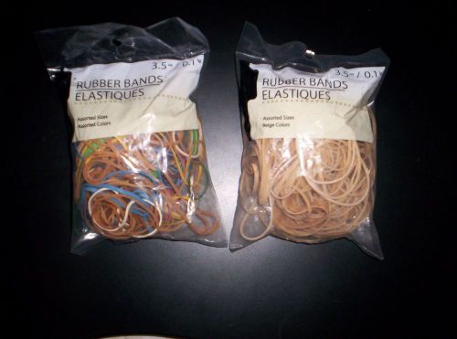 2 BAGS~RUBBER BANDS Assorted Sizes &amp; Colors ~3.5 oz  LARGE/SMALL~ 1 of each