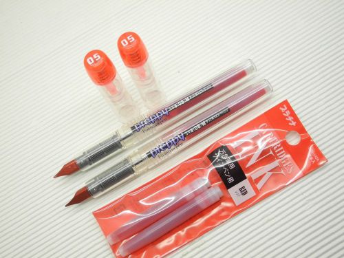 4pen+8 cartridge Platinum Preppy 0.5mm Stainless Fountain Pen w/cap Red(Japan