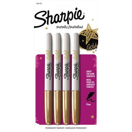 NEW Sharpie Olympic Colors Metallic Gold Permanent Markers 4-Pack 1829198