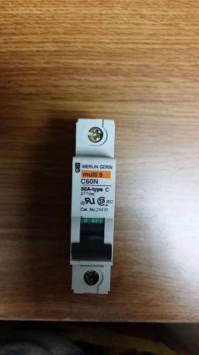 New merlin gerin multi 9 c60n 50a-type c 277vac single pole circuit breaker for sale