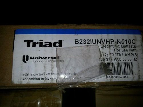 Lot of 10 triad 2 lamp electronic ballast f32t8 for sale
