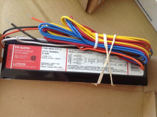 HI-LUME FDB-4843-277-2 0.30A 277V 60HZ FLUORESCENT DIMMING BALLAST NNB