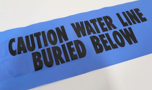 Blue identoline underground warning tape &#034;caution water line buried below&#034; for sale