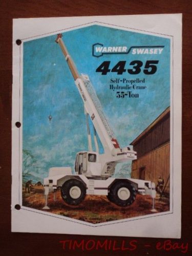 1976 warner swasey 4435 self propelled hydraulic crane 35-ton catalog brochure for sale