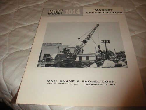 1960 UNIT MODEL 1014 MAGNET TRUCK CRANE SALES BROCHURE