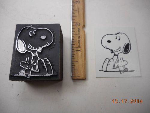 Letterpress Printing Printers Block, Peanuts Comic, Grinning Snoopy &amp; Woodstock