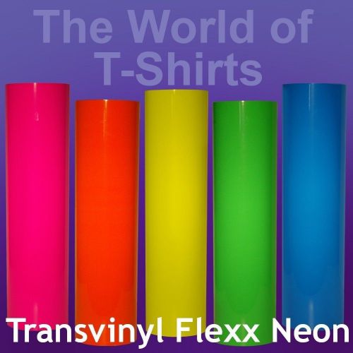 Easy weed heat transfer vinyl 15&#034; x 5 yards - fluorescent neon colors for sale