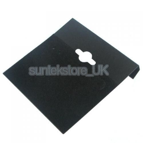 100pcs velvet earring ear stud display hang cards tags black flocked 2 x 2 inch for sale