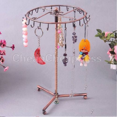 Women Practical 23 hooks Rotating Necklace Holder Organizer Display Tree CA FM