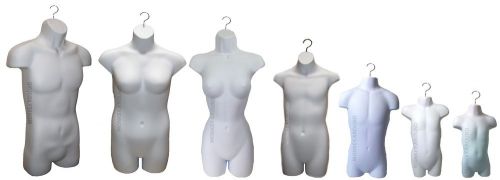 7 white mannequin male female plus size teen youth child infant display form for sale