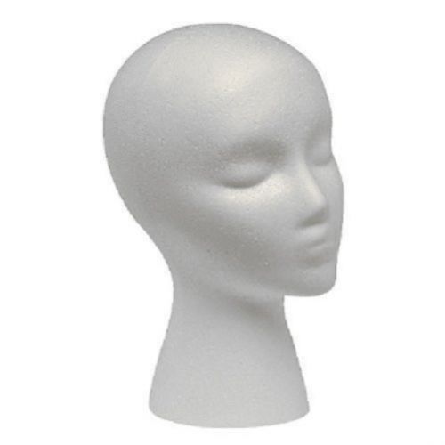 STYROFOAM FOAM MANNEQUIN WIG HEAD DISPLAY HAT CAP WIG HOLDER WHITE FOAM HEAD