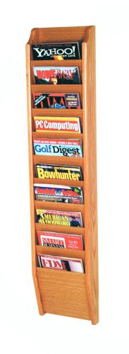 Wooden Mallet  MR36-10 Light Oak 10 Pocket Magazine Wall Rack