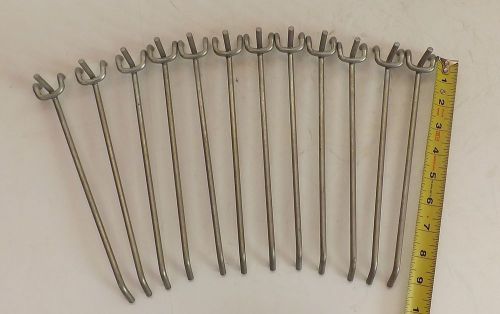 12 Heavy Duty Peg Board Vintage Single Hook Shop Fittings 91/4&#034;