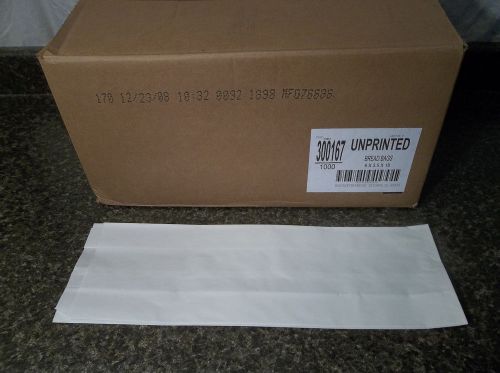 1000 ct.  Case  White Grocery Bread Bags 6&#034; x 3.5&#034; x 18&#034; Unprinted New