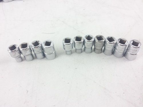 SNAP ON 1/4&#034; DR SOCKET SET 12 PT STANDARD TMD + METRIC TMMD