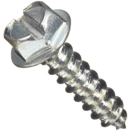 Steel Sheet Metal Screw, Zinc Plated Finish, Hex Head, External Hex Drive, New