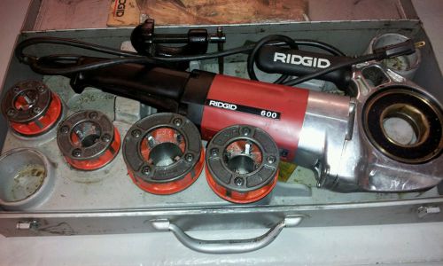 RIDGID 600 PIPE THREADER WITH 4 DIES AMAZING CONDITION