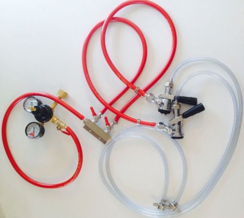 Beer tap draft air line co2 hose 5ft kegerator gas spliter regulator couplers for sale