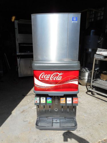 6 FLAVOR SODA FOUNTAIN POP DISPENSER WITH ICE MAKER, CARBONATOR, PUMPS, SHELF