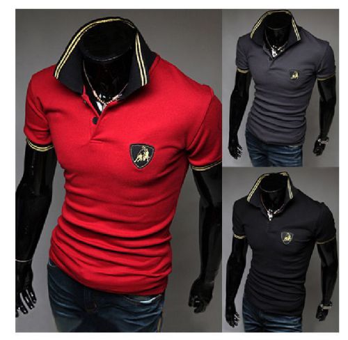 2014 new Lamborghini bull embroidered decorative collar short-sleeved shirt POLO