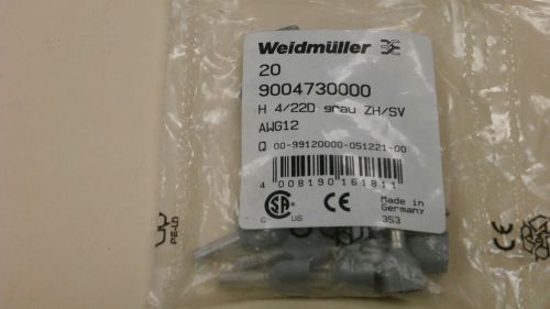 Weidmuller 9004730000 New Gray Wire End Ferrule (12 AWG)