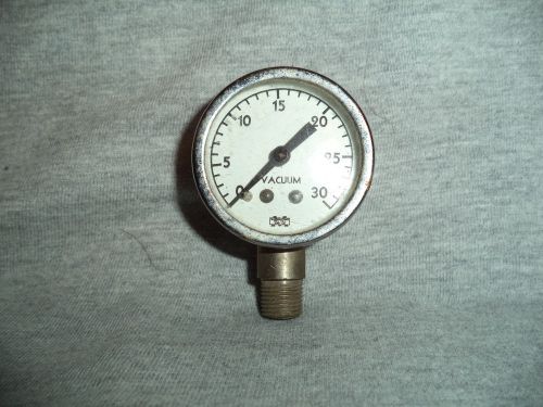 VINTAGE STEAMPUNK MINI VACUME GAUGE, MFG CO. 1 1/2&#034; BRASS CHROME