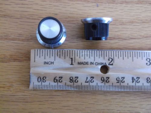 PHENOLIC KNOB * 1/8&#034; SHAFT w/ALUM INLAY* ALCO PKD60B-1/8 * BLACK * LOT OF 3