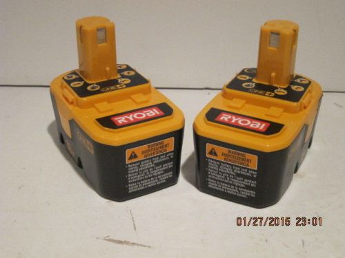 (2)NEW RYOBI-P100- ONE PLUS 18V VOLT COMPACT NICAD BATTERY PACKS FREE SHIP NEW!!