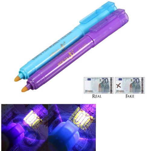 Counterfeit fake bank note money counter testing tester detector pen uv light for sale