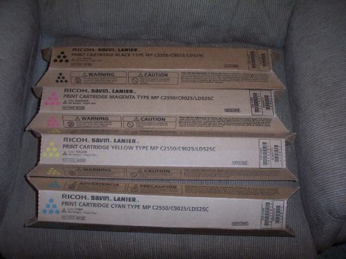 Full Set- Genuine Ricoh Savin Lanier MP C2550/C9025/LD525C Toner (Y,M,C,B).