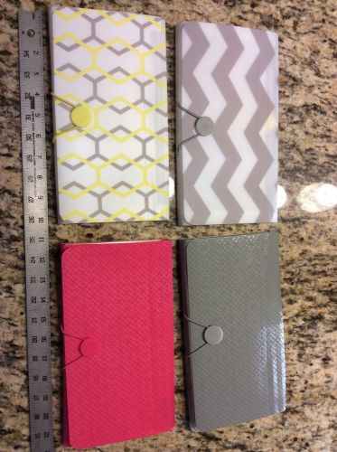 File Accordion Organizer Folder 13 Clear Pockets Lot Of 4 Chevron 10x5 3/4 H