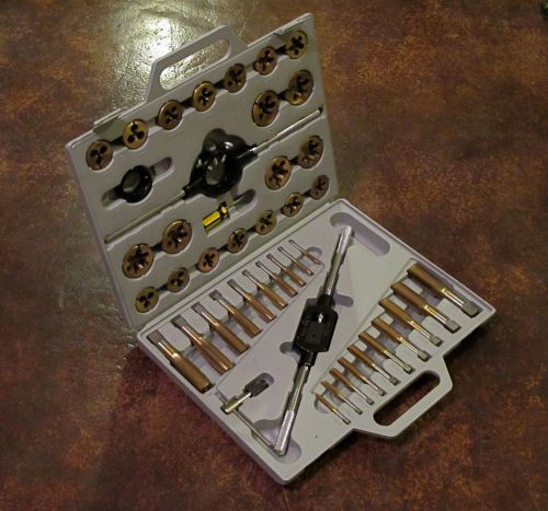 Tap and die-titanium nitride coated-45 piece set sae for sale