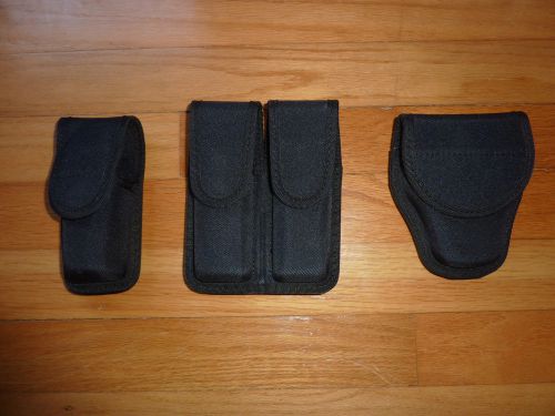 Bianchi Patrol Tek Nylon Duty Belt Set / Double Magazine, Hand Cuff,  OC Holder