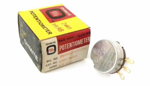 BRAND NEW IN BOX OHMITE CMU-5041 POTENTIOMETER 500K OHMS 2 WATT