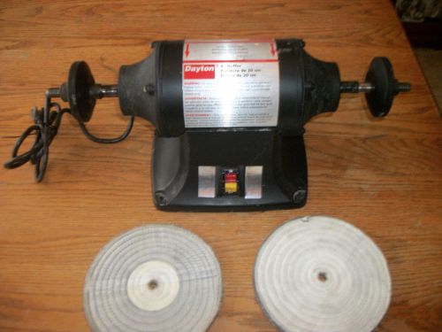 DAYTON 4TJ95A BENCH GRINDER BUFFER 8 INCH 3/4 HP 3450 RPM 120V 7/3.5 AMP 60HZ