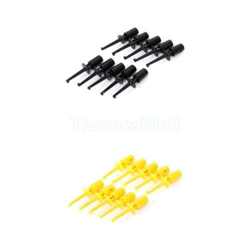 20pcs 4.2 cm Yellow + Black Mini Grabber Test Probe Hook Grip for PCB SMD IC