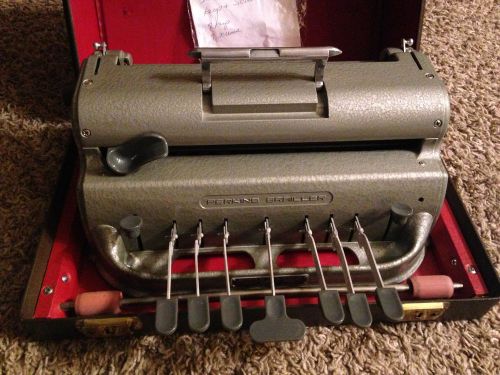 PERKINS BRAILLER with HARD CARRYING CASE  Typewriter