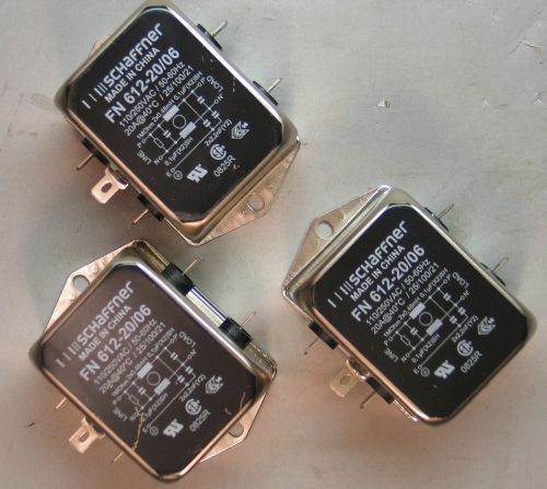 Schaffner FN 612 20/06 110/250V 20A Power Line Filter Lot of 3