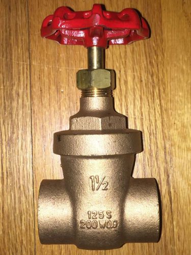 NEW 1 1/2&#034; Brass Gate Valve Sweat-non Threaded