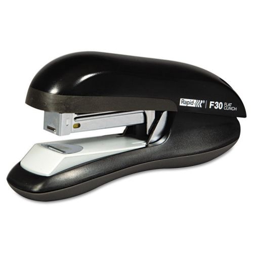 F30 Flat Clinch Half Strip Stapler, 30-Sheet Capacity, Black