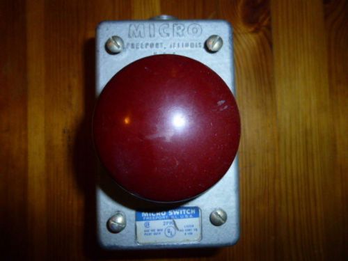 Vtg factory/industrial red emergency shut off/stop steampunk button for sale